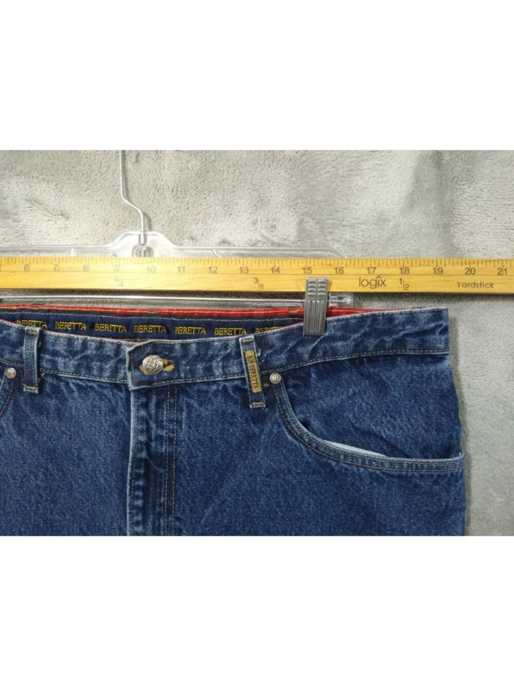 Beretta Jeans Mens 40x30 Blue Denim High Rise Straight Leg Vintage Made In USA